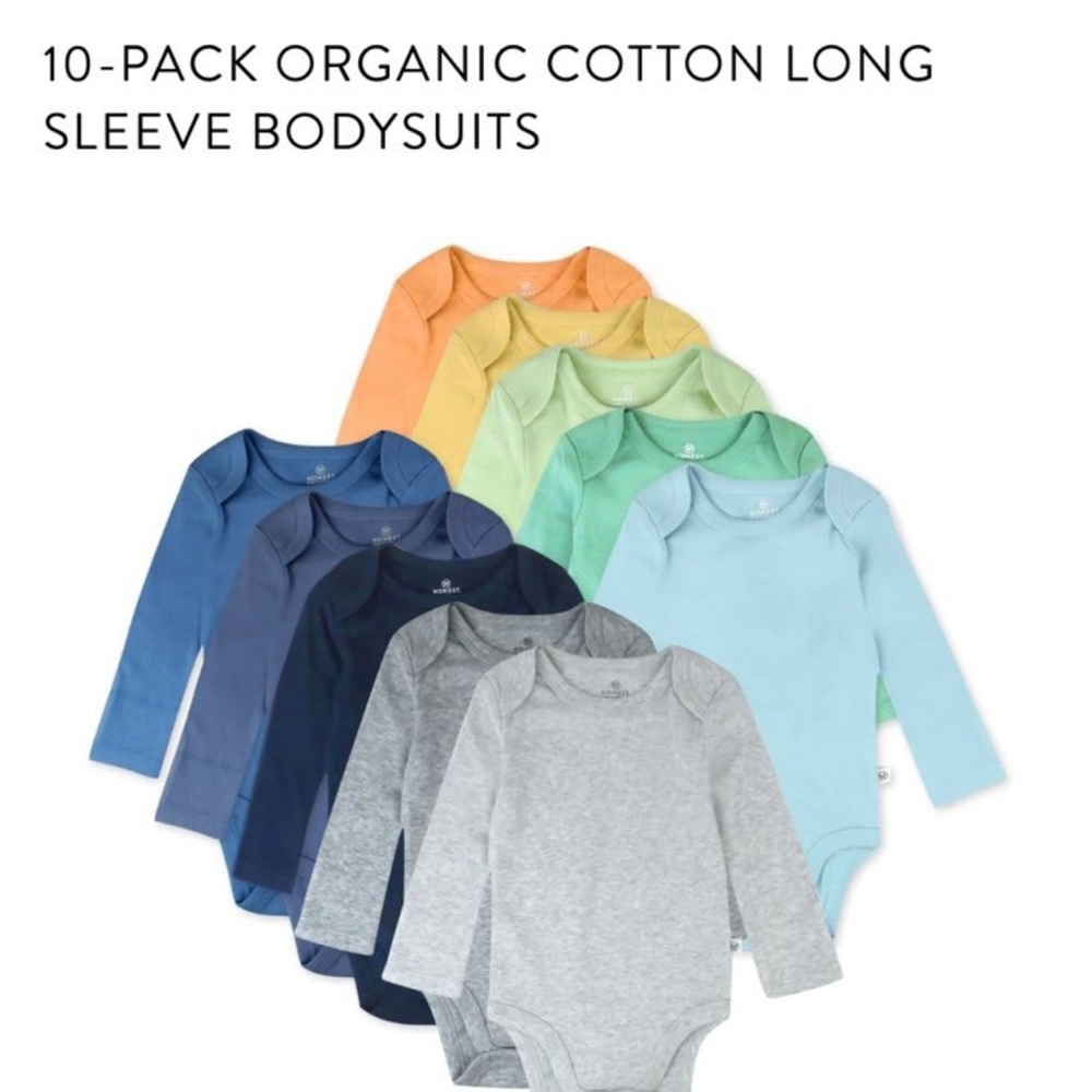 Honest Baby 6-9 Month Long Sleeve Bodysuits